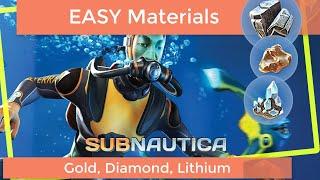 Subnautica Easy Gold Diamonds and Lithium for your best Start // Materials Guide