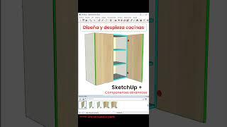 Diseña y despieza cocinas - Puertas intercambiables #shorts #cocinasmodernas #melamina #sketchup