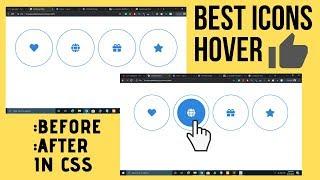 Awesome Icons Hover Effects using CSS Before After Pseudo Elements