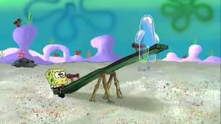 Spongebob seesaws with Bubble Buddy