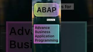 SAP ABAP Shorts What is SAP ABAP