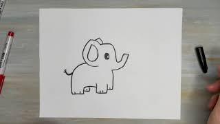 Как нарисовать Слона|Рисование для детей.