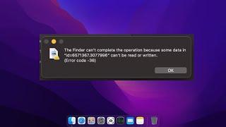 The Finder Can’t Complete The Operation Because Some Data In Can’t Be Read Or Written