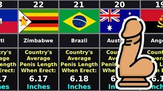 Top 50 Countries With Biggest Average Penis Size | Comparison In Inches.