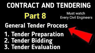General Tender Process || PART - 8 || Prepration, Bidding and Evaluation etc.