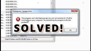 api ms win crt runtime l1 1 0 dll is missing in windows 7