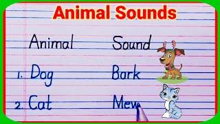 Animals Sound writing in English / learn animal sounds / cries of animals in english