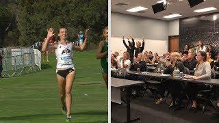 2018 Pac-12 Cross Country Championships: Colorado staffers cheer Dani Jones on from Boulder