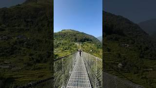 Trekking in nepal️#adventure #nature #trail #bridge #explore #evergreensong #lovesong