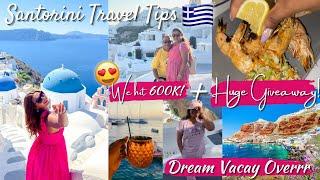 We hit 600K #SarahSquad in Santorini + HUGE GIVEAWAY! #TravelWSar