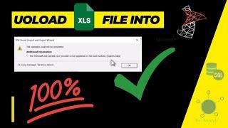 How to upload Excel files into SSMS | Microsoft.ACE.OLEDB.16.0 SQL is not on the local machine error