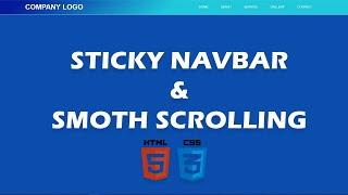 Create Sticky Navbar & Smooth Scrolling with HTML & CSS (No Javascript & Jquery) || UI Dev