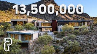 Inside a 13,500,000 modern home in Scottsdale, Arizona with mountain views!