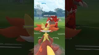 LEVEL 50 DELPHOX takes on GROUDON in the Master League  #shorts #delphox #communityday #gobattle