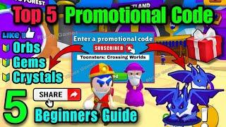 Top 5 Promotional Codes | Toonsters: Crossing Worlds | Begineers Guide #rhodegamer #iosgameplay