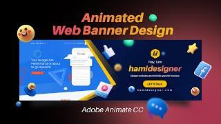 Animated web banner ad in Adobe Animate CC | Tutorial For Beginners