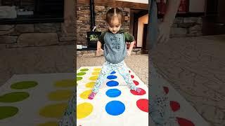 CUTE 3 YEAR OLD GIRL PLAYING TWISTER GAME ASMR #shorts #short #twister #game #shortsfeed #shortfeed