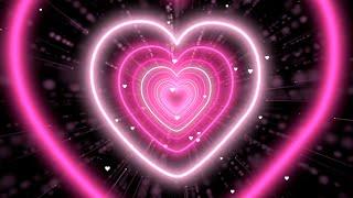 Heart TunnelPink Heart Background | Neon Heart Background Video | Wallpaper Heart-4K