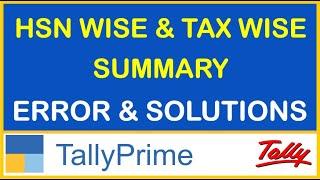 HOW TO PREPARE HSN WISE TAX WISE SUMMARY FROM TALLY ERP 9 & TALLY PRIME | HSN ERROR & SOLUTIONS