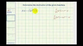 Ex 3:  Derivatives Involving the Exponential Function with Base e and the Power Rule