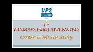 Context menu (Right Click) windows form application  - C#