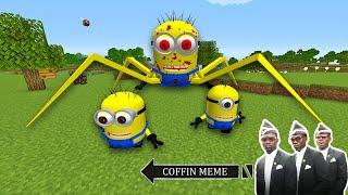 SPIDER MINION.EXE in Minecraft! SCARY MINION VS MINIONS - Coffin Meme