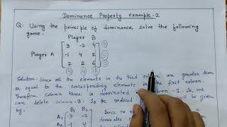 Dominance Property in Game Theory Example 2 | Dominance Rules in Game Theory | Operation Research