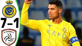 Al Nassr vs Al Shabab 7-1 - All Goals and Highlights - 2024  RONALDO