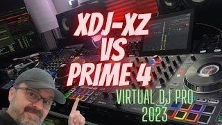 Pioneer DJ XDJ- XZ vs Denon DJ Prime 4  - Computer mode on Virtual DJ Pro 2023