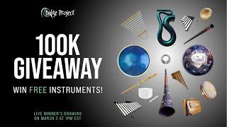 100k Giveaway: Win a Handpan, RAV Drum, Airdidge, Saxo-Didge, Crystal Bowl and more!