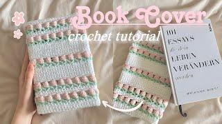 how to crochet a flower book cover ‍️| beginner friendly crochet tutorial