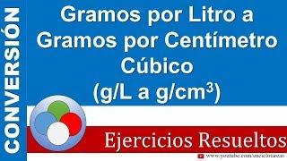 Gramos por Litro a Gramos por Centímetro Cúbico (g/L a g/cm3)