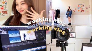 eng)  working vlog เบื้องหลังถ่ายคลิป/ทำ lookbook ยังไง/ใช้อะไรตัดต่อ | Babyjingko