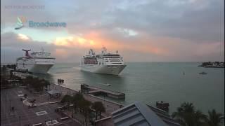 Two Cruise Ships Arrive in Key West FL Time-lapse - 1/13/2017