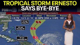 U.S. says 'bye-bye' to Tropical Storm Ernesto | Tropical Weather Update