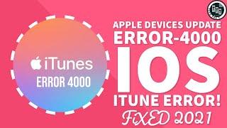 How To Fix Error-4000 ITUNE | IOS Devices Update Error-4000 | Easy Solution | IOS 15 | Tech Stone