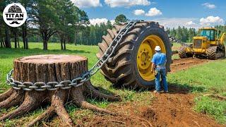 Extreme Dangerous Monster Stump Removal Excavator | Amazing Fastest Wood Chipper Machines #1