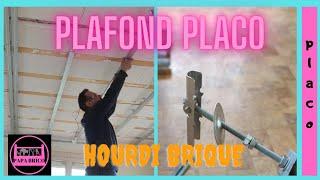 COMMENT POSER UN PLAFOND PLACO SOUS HOURDI BRIQUE EN SUSPENTE BASCULE