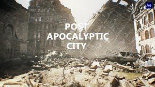 Post Apocalyptic city render inside Element 3D II After effect