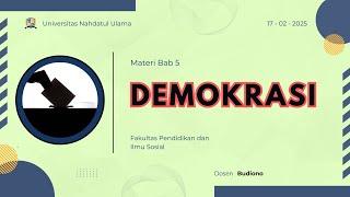 Materi Perkuliahan Demokrasi #budionoblitarchannel