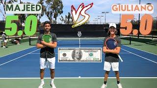 USTA 5.0 All-Court vs. 5.0 Crafty Lefty | Singles Tennis Set with Majeed & Giuliano for MONEY $$$