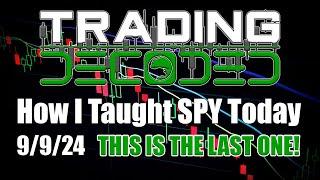 How I Taught SPY Today - 9/9/24 - THIS IS THE LAST ONE!