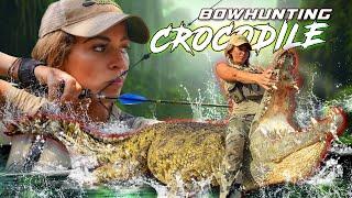 Sarah Bowhunts MONSTER CROCODILE in the Jungle