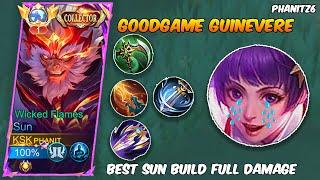 SUN DAMAGE  DARK SYSTEM  VS GUINEVERE EXP LANE - TOP GLOBAL SUN BUILD FULL DAMAGE ~ MOBILE LEGENDS