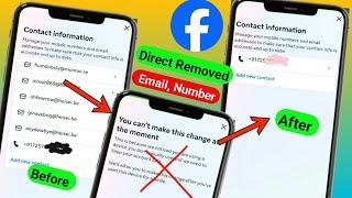 How to remove email or number from facebook 2024| you can't make this change at the moment facebook