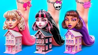 Мы построили домики одного цвета! Барби vs Братц vs Monster High!