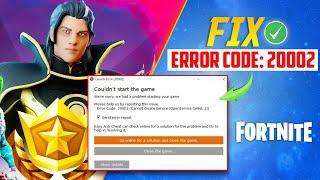 How To Fix Fortnite Error Code 20002 on Windows PC | Fortnite Easy Anti Cheat Error 20002