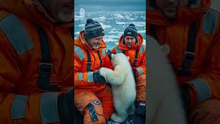 ‍️ Tiny Polar Bear's Heartwarming Rescue!  #polarbearrescue  #wildlifeconservation #arcticanimals