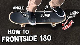 How to Frontside 180 - Beginner Skateboard Tricks Tutorial (Slow Motion)