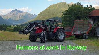 Farmers at work in Norway 4K #farm #farmer #farming #farmers #tractor #tractorvideo #tractorlovers